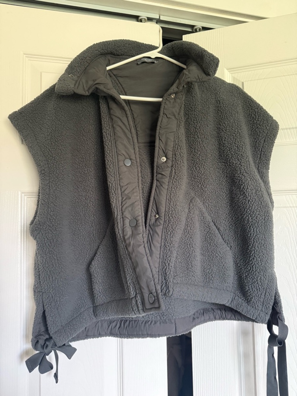 Charcoal Grey Sherpa Vest